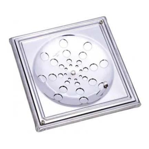 Grelha Quadrada Cromada com Caixilho de Inox de 10 x 10cm Moldenox